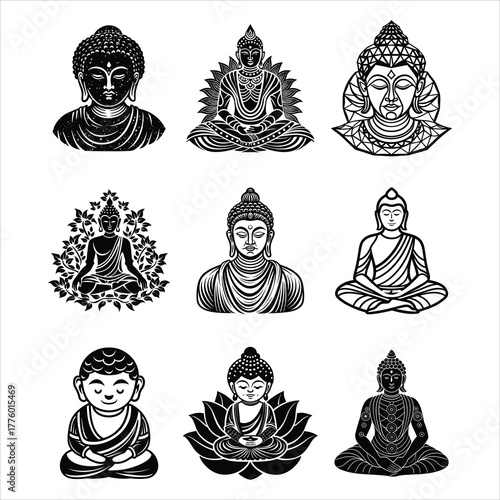 Buddha Sitting in Meditation Pose with Calm Expression