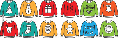 Christmas ugly sweater collection festive colorful holiday fashion