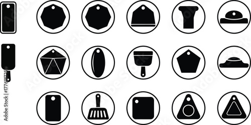 Vector icons set of different shapes geometric symbols design elements eps silhouette