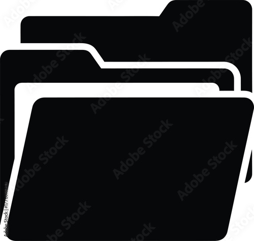 Find folder icon file management system data storage document archive eps silhouette