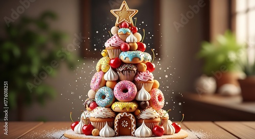 Festive sweet tree assortment christmas tree cupcakes