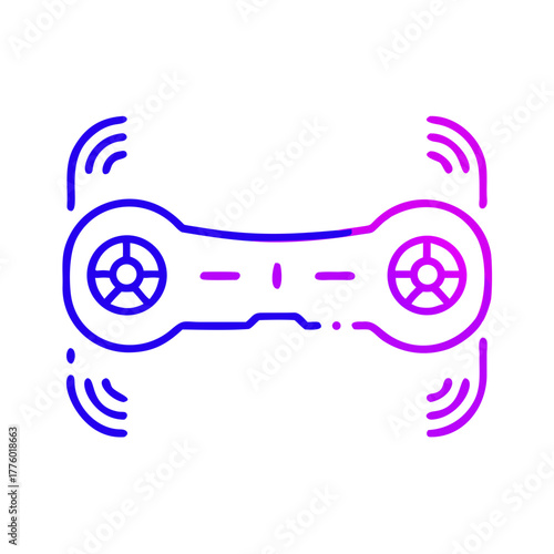Minimal Vector Icon of a Hoverboard Displaying Wireless Signal