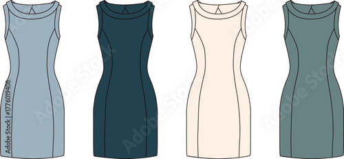 Elegant Women's Dresses Stylish Sleeveless Designs in Various Colors for Fashion and Apparel