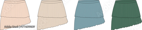 Elegant Flapper Skirt Collection Vintage-Inspired Fashion in Pastel Hues