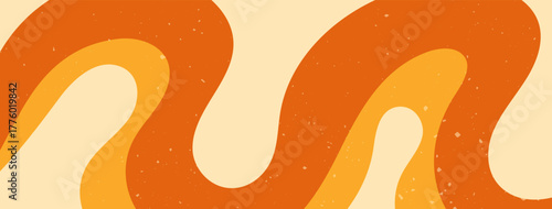 Groovy warm color horisontal wavy background. 