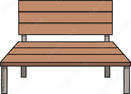wooden bench isolated on white