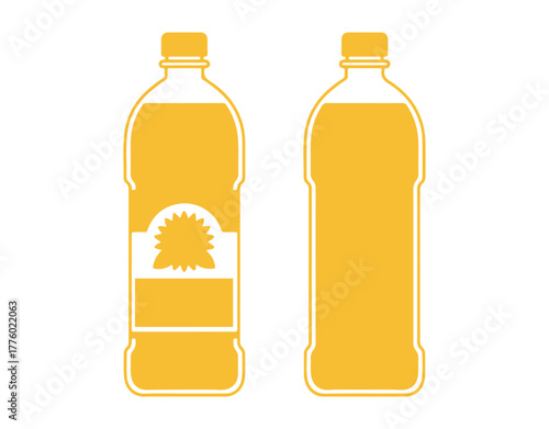 Icon of a bottle of vegetable oil set against a white background.
