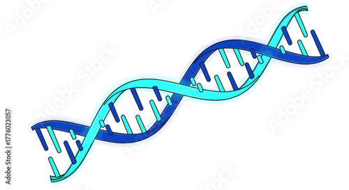 Explore human genetics and genetic engineering with this dynamic blue DNA strand, perfect for science education and medical research presentations