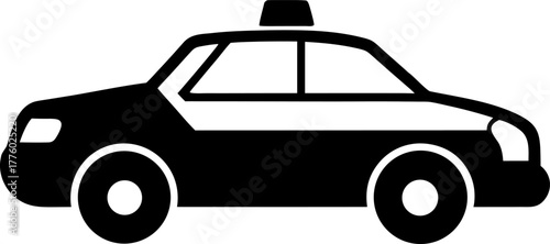Police Car Silhouette Vector Illustration