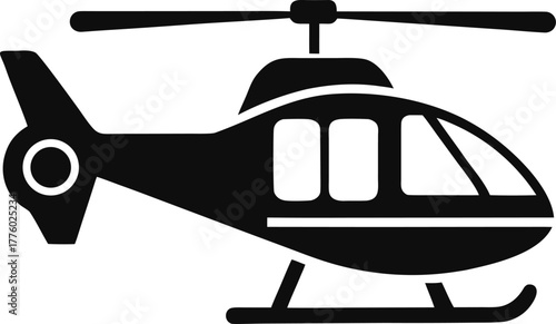 Police Helicopter Silhouette Vector