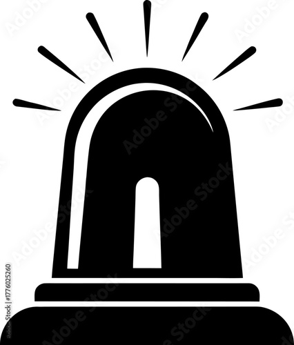 Police Siren Light Silhouette Vector