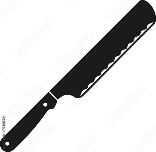 Rustic Bread Knife Silhouette Vector