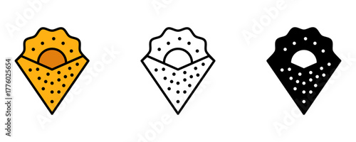 Decorative isolated crepe vector art for tasty dessert