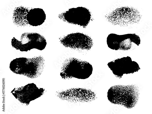 黒いスタンプのベクター素材。不定形で個性的。