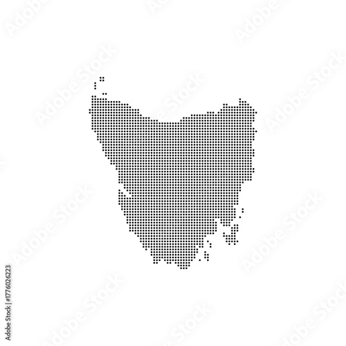 Tasmania map dot halftones vector. Australia country map for travel and design presentation