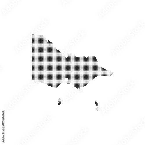 Victoria map dot halftones vector. Australia country map for travel and design presentation