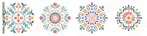 Floral Mandala Set: Colorful Geometric Designs for Decoration and Art Projects