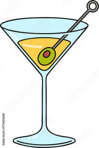 martini with olives