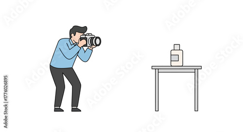 Product Photography Illustration: Photographer at Work