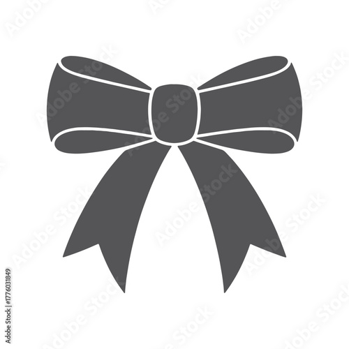 Elegant Black Ribbon Bow, Vector Silhouette, Minimal, Decorative, holiday decoration, Gift Wrapping Designs, Stylish, Graphic Design, Classic, Designers, Vector Icons, Simple Ribbon Bow, symbols, tie,