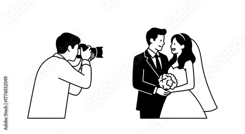 Wedding Photographer Capturing a Bride and Groom