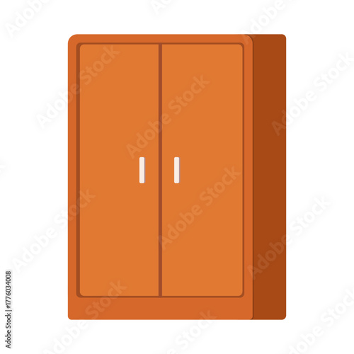 Simple brown cabinet with closed doors storage furniture isolated icon