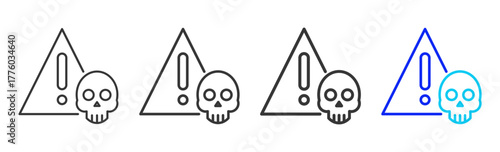 Cyber Threats icon set collection in creative outline style for business and corporate projects featuring multiple thickness variations suitable for information technology design