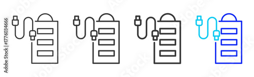 Server Connection icon set collection in creative outline style for business and corporate projects featuring multiple thickness variations suitable for information technology design