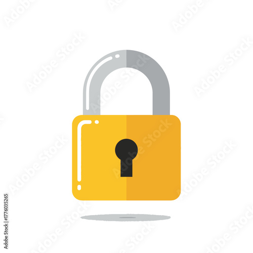 Secure Padlock Flat Design Icon