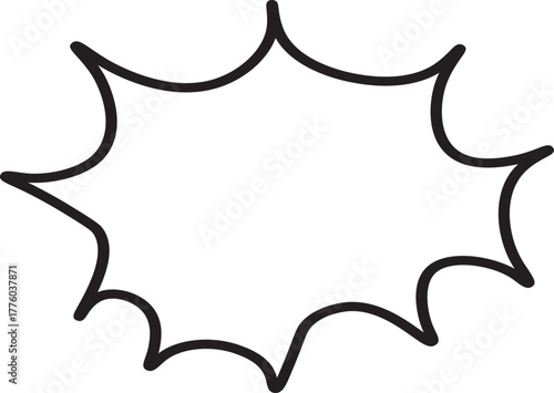 Hand-Drawn Explosion Bubble Outline Vector