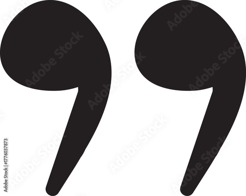 Bold Hand-Drawn Double Quotation Marks Vector