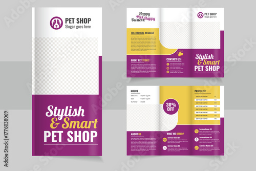 Professional doc vet animal care brochure. c business pet fold brochure template design.