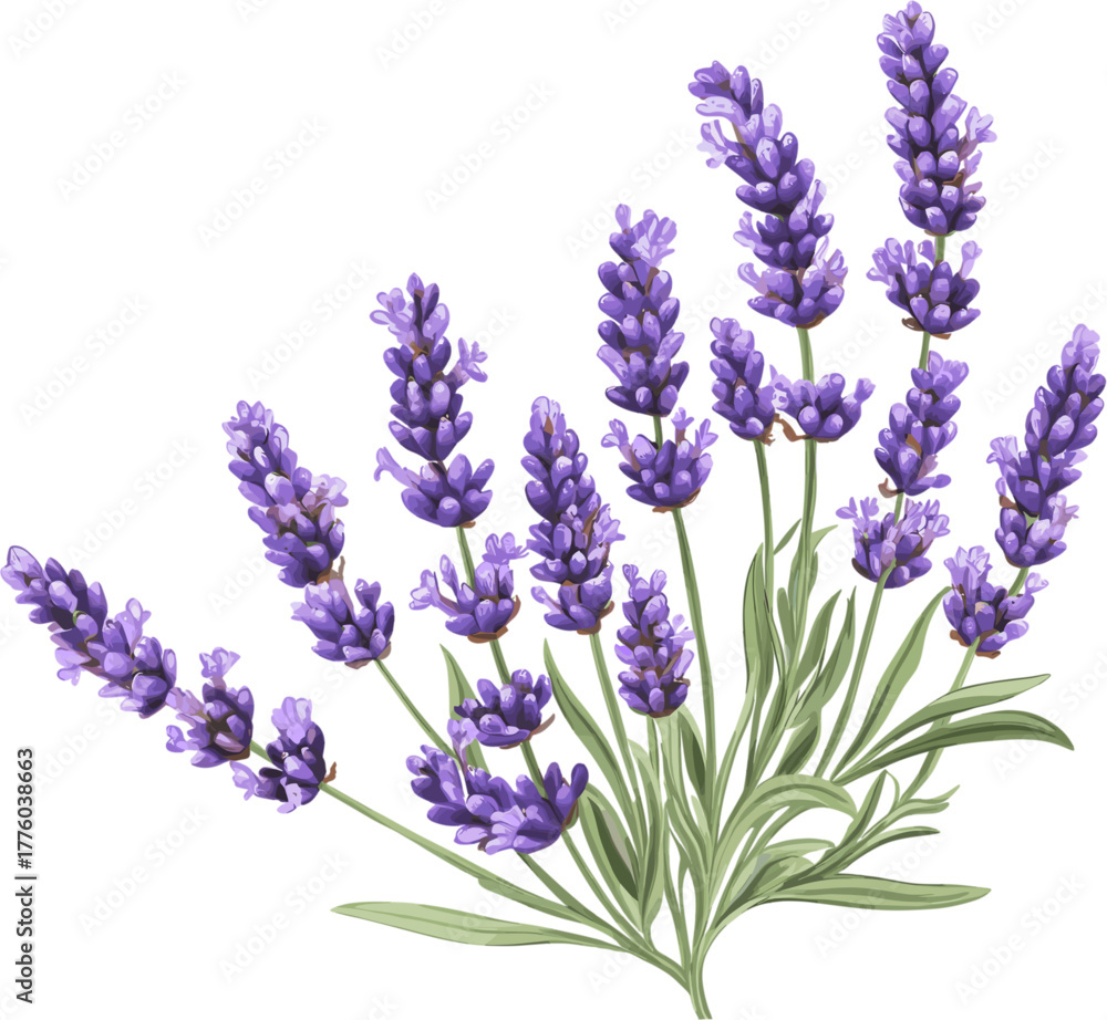 Obraz premium Cute lavender flowers. vector illustration 