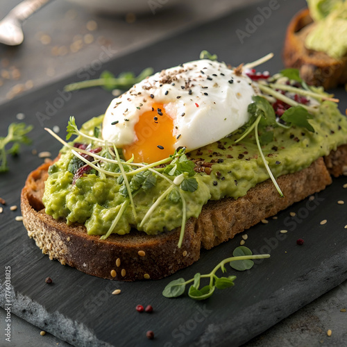 healthy avocado toast multigrain bread with smashed avocado