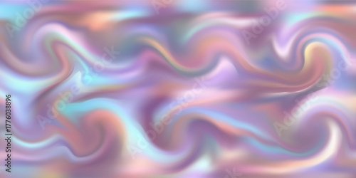 Beautiful holographic fluid texture with silky pastel tones of pink, violet, and turquoise. Perfect for design, packaging, or wallpaper use.