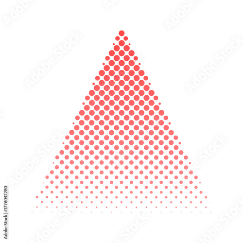 シンプルでおしゃれな上向きの赤い矢印/三角形のハーフトーン･ドットの装飾 - ポップなあしらいの素材