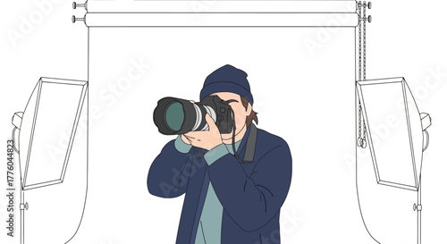 Photographer in Studio: Capturing the Moment