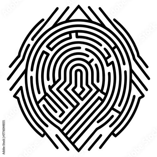 High quality abstract fingerprint vector art illustration