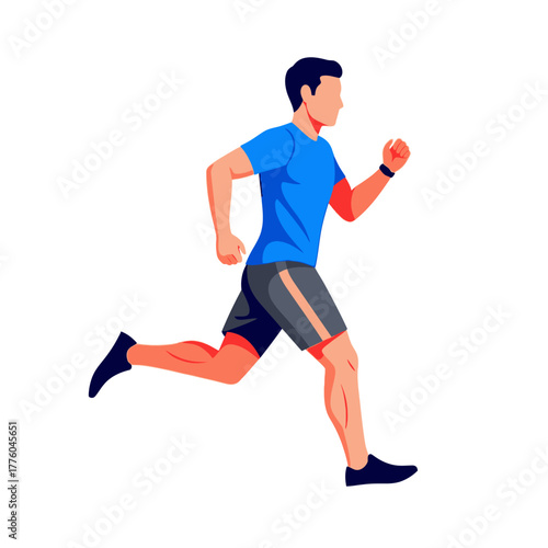 Man jogging outdoor healthy lifestyle illustration