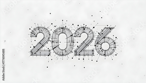 Wallpaper Mural 2026 numbers abstract geometric wireframe design with dots image Torontodigital.ca