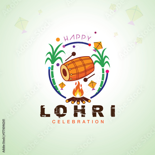 Happy Lohri Celebration with Traditional Elements