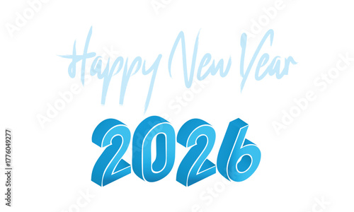 New Year 2026 — 3D Gradient Typography