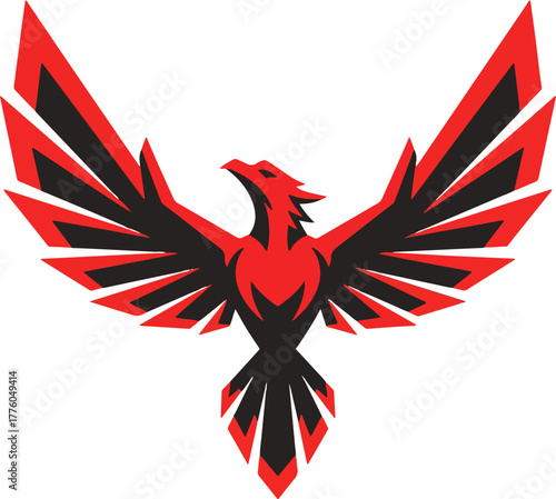 Flying Phoenix Mascot logo