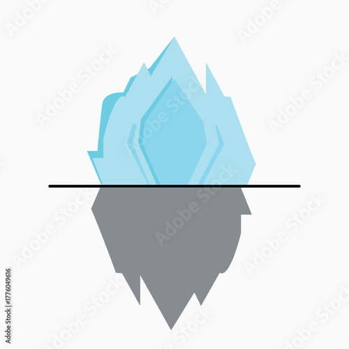 Iceberg vector illustration hidden danger concept leadership challenge tip of the iceberg Glacial