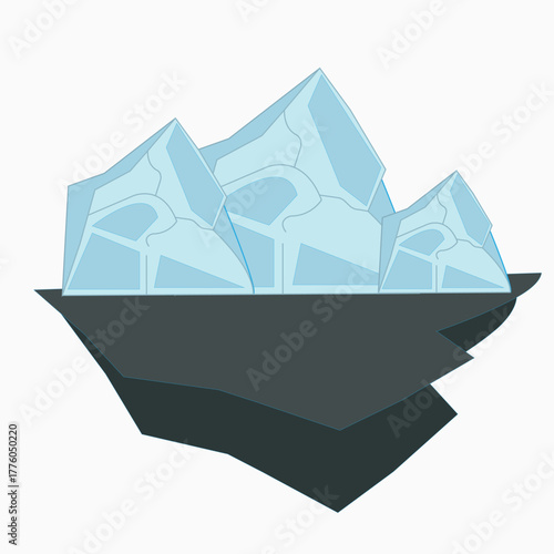 Melting Iceberg Illustration Climate Change and Global Warming Concept Glacial