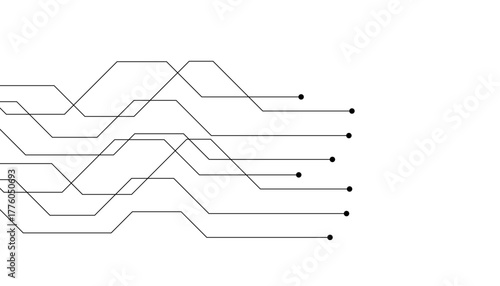Abstract futuristic circuit board Illustration, Circuit board with various technology elements. Circuit board pattern for technology background. Vector illustration