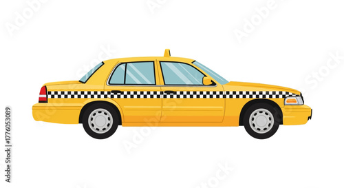 Yellow Taxi Cab Illustration Transportation Icon for City, Travel, and Urban Concepts