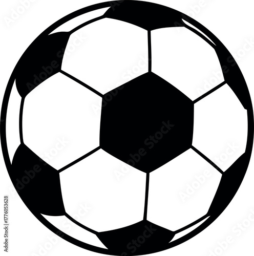 classic football or black and white soccer ball sport equipment outline icon