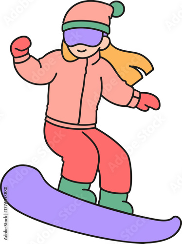 girl with snowboard