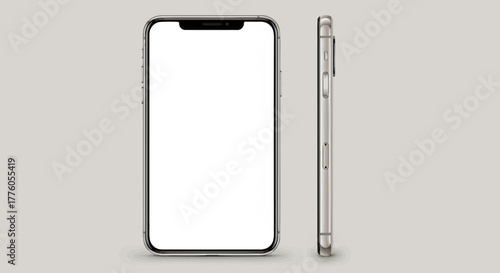 Realistic smartphone mockup with a blank white screen for showcasing app designs